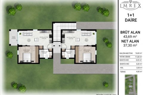 آپارتمان در  Bodrum ، امارات متحده عربی 1 خوابه ، 36 متر مربع.  شماره 39127 - 6