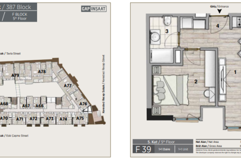 آپارتمان در Beyoglu،  Istanbul ، امارات متحده عربی 1 خوابه ، 65 متر مربع.  شماره 32204 - 1