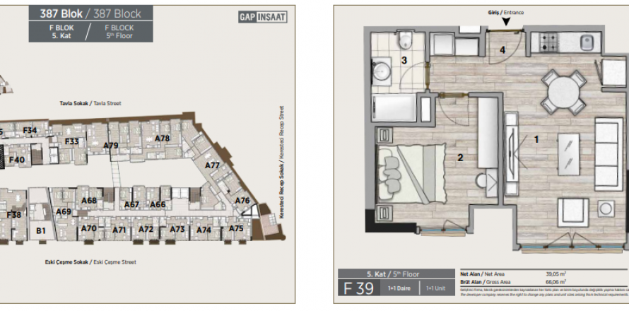 آپارتمان در Beyoglu،  Istanbul ، امارات متحده عربی 1 خوابه ، 65 متر مربع.  شماره 32204
