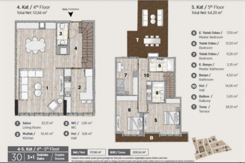 آپارتمان در Beyoglu،  Istanbul ، امارات متحده عربی 3 خوابه ، 210 متر مربع.  شماره 41200 - 1