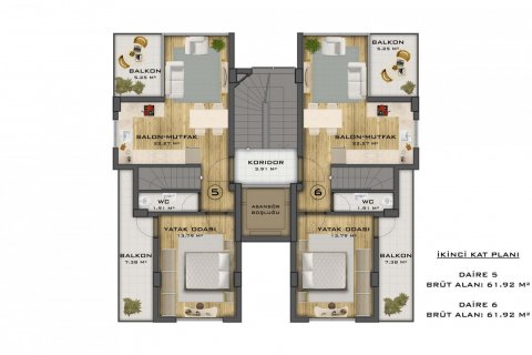 آپارتمان در  Side ، امارات متحده عربی 3 خوابه ، 102 متر مربع.  شماره 40810 - 15