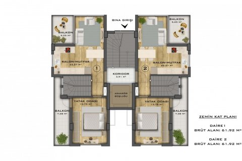 آپارتمان در  Side ، امارات متحده عربی 3 خوابه ، 102 متر مربع.  شماره 40810 - 18