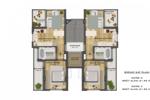آپارتمان در  Side ، امارات متحده عربی 3 خوابه ، 102 متر مربع.  شماره 40810 - 16