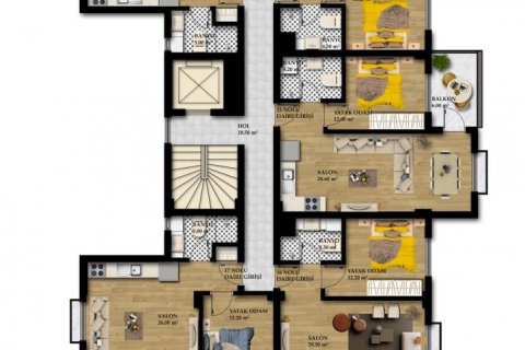آپارتمان در  Gazipasa ، امارات متحده عربی 2 خوابه ، 75 متر مربع.  شماره 40463 - 2