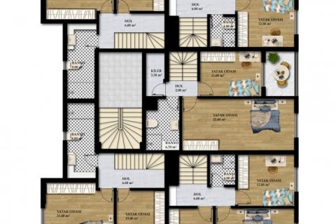 آپارتمان در  Gazipasa ، امارات متحده عربی 2 خوابه ، 75 متر مربع.  شماره 40463 - 6