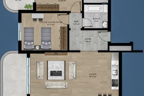 آپارتمان در  Mahmutlar ، امارات متحده عربی 2 خوابه ، 126 متر مربع.  شماره 43523 - 12