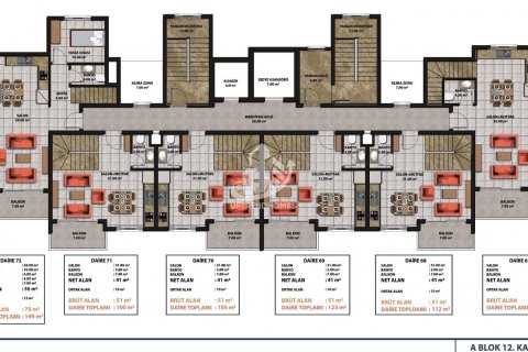 آپارتمان در  Mahmutlar ، امارات متحده عربی 1 خوابه ، 51 متر مربع.  شماره 16268 - 2