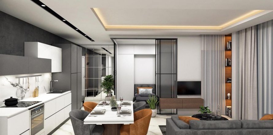 پنت هاس در در Elite Elize 3 Residence Alanya ، امارات متحده عربی 1 خوابه ، 59 متر مربع.  شماره 46057