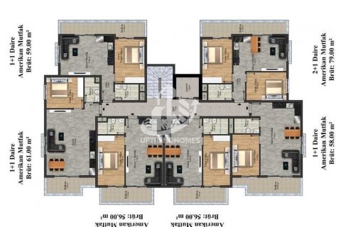 آپارتمان در  Oba ، امارات متحده عربی 1 خوابه ، 56 متر مربع.  شماره 48741 - 10