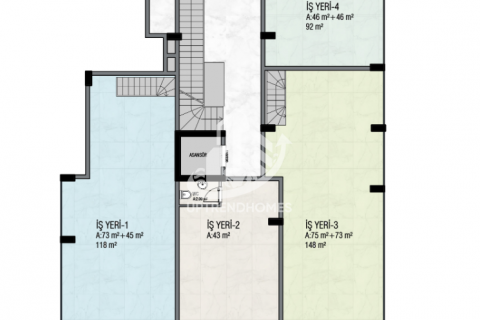 آپارتمان در  Alanya ، امارات متحده عربی 1 خوابه ، 50 متر مربع.  شماره 46789 - 23