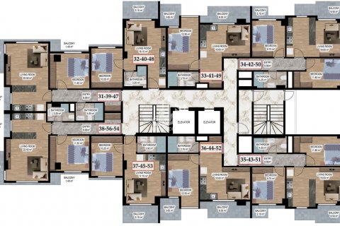 آپارتمان در  Alanya ، امارات متحده عربی 2 خوابه ، 80 متر مربع.  شماره 42375 - 4