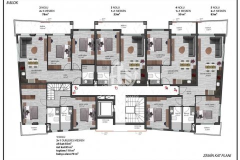 آپارتمان در  Oba ، امارات متحده عربی 1 خوابه ، 50 متر مربع.  شماره 48668 - 24