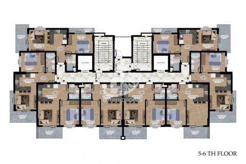 آپارتمان در  Konakli ، امارات متحده عربی 1 خوابه ، 55 متر مربع.  شماره 48666 - 16
