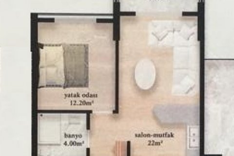 آپارتمان در  Mersin ، امارات متحده عربی 1 خوابه ، 89 متر مربع.  شماره 49788 - 22