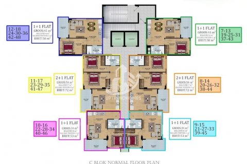 آپارتمان در  Avsallar ، امارات متحده عربی 1 خوابه ، 51 متر مربع.  شماره 42838 - 20