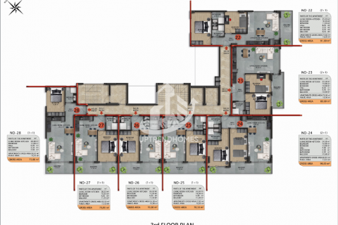آپارتمان در  Avsallar ، امارات متحده عربی 1 خوابه ، 56 متر مربع.  شماره 49978 - 21