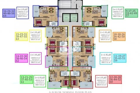 آپارتمان در  Avsallar ، امارات متحده عربی 1 خوابه ، 51 متر مربع.  شماره 42838 - 14