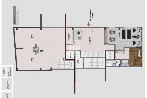 آپارتمان در  Oba ، امارات متحده عربی 1 خوابه ، 67 متر مربع.  شماره 48486 - 8
