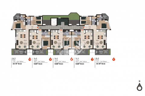 آپارتمان در  Oba ، امارات متحده عربی 4 خوابه ، 191 متر مربع.  شماره 29600 - 12