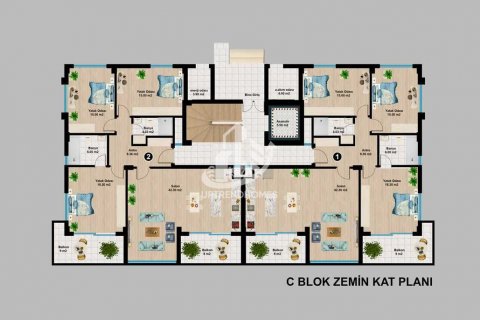 آپارتمان در  Alanya ، امارات متحده عربی 2 خوابه ، 89 متر مربع.  شماره 47592 - 3