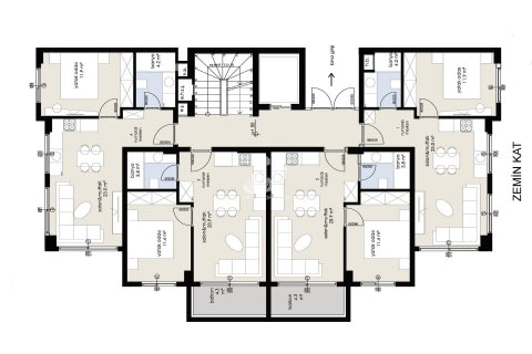 آپارتمان در  Avsallar ، امارات متحده عربی 1 خوابه ، 55 متر مربع.  شماره 49031 - 8