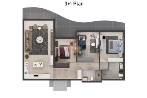 آپارتمان در  Girne ، امارات متحده عربی 3 خوابه ، 125 متر مربع.  شماره 48582 - 10