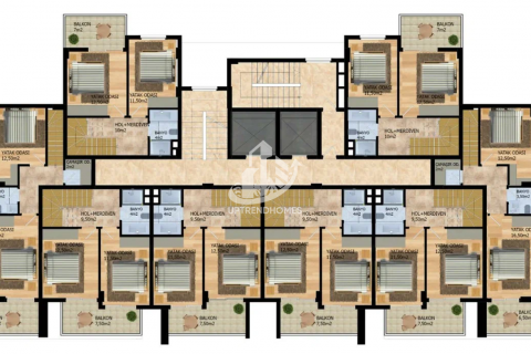 آپارتمان در  Avsallar ، امارات متحده عربی 1 خوابه ، 55 متر مربع.  شماره 47546 - 16