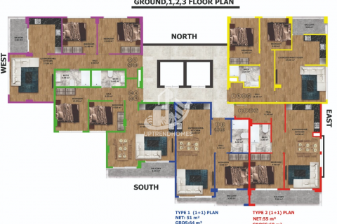 آپارتمان در  Alanya ، امارات متحده عربی 2 خوابه ، 73 متر مربع.  شماره 36843 - 15