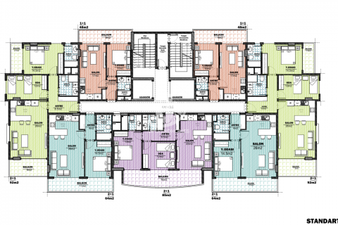 آپارتمان در  Avsallar ، امارات متحده عربی 1 خوابه ، 64 متر مربع.  شماره 15076 - 18