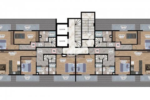 آپارتمان در  Alanya ، امارات متحده عربی 2 خوابه ، 80 متر مربع.  شماره 42375 - 3