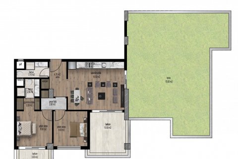 آپارتمان در  Mersin ، امارات متحده عربی 2 خوابه ، 165 متر مربع.  شماره 49792 - 12