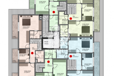 آپارتمان در  Alanya ، امارات متحده عربی 1 خوابه ، 50 متر مربع.  شماره 46789 - 26