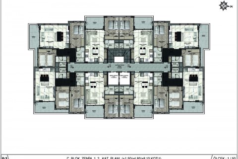 آپارتمان در  Oba ، امارات متحده عربی 1 خوابه ، 55 متر مربع.  شماره 21840 - 30