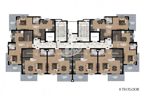 آپارتمان در  Konakli ، امارات متحده عربی 1 خوابه ، 55 متر مربع.  شماره 48666 - 14
