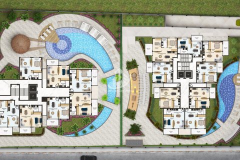 آپارتمان در  Alanya ، امارات متحده عربی 1 خوابه ، 63 متر مربع.  شماره 42674 - 24