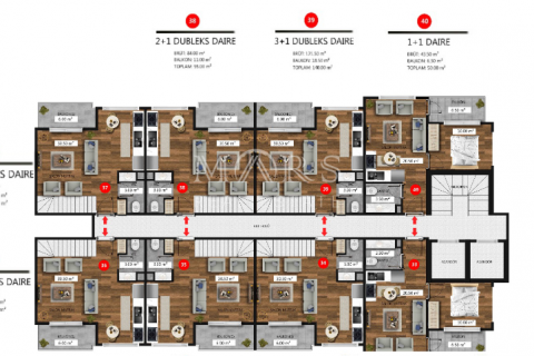 آپارتمان در در Complex in the city center near Cleopatra beach Alanya ، امارات متحده عربی 1 خوابه ، 99 متر مربع.  شماره 49698 - 25