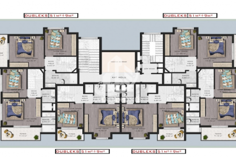 آپارتمان در  Avsallar ، امارات متحده عربی 1 خوابه ، 57 متر مربع.  شماره 39597 - 19