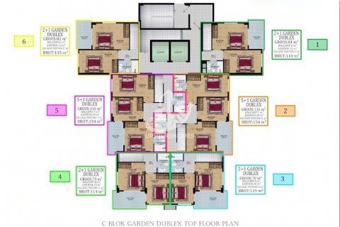 آپارتمان در  Avsallar ، امارات متحده عربی 1 خوابه ، 51 متر مربع.  شماره 42838 - 23