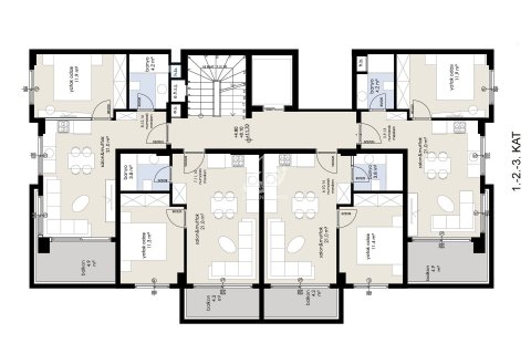 آپارتمان در  Avsallar ، امارات متحده عربی 1 خوابه ، 55 متر مربع.  شماره 49031 - 9