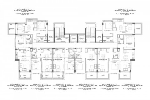 آپارتمان در  Avsallar ، امارات متحده عربی 2 خوابه ، 113 متر مربع.  شماره 43247 - 21