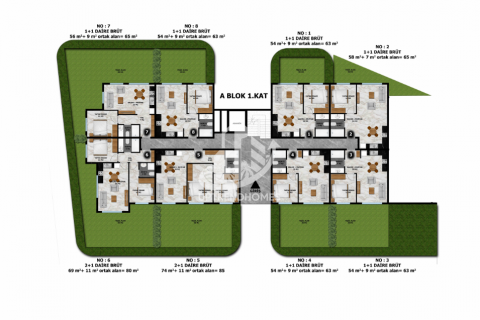 آپارتمان در  Avsallar ، امارات متحده عربی 1 خوابه ، 63 متر مربع.  شماره 47307 - 13