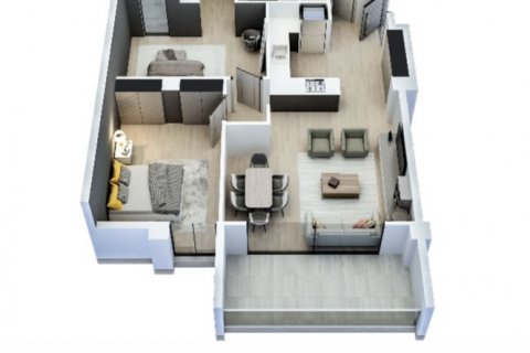 آپارتمان در  Mersin ، امارات متحده عربی 2 خوابه ، 110 متر مربع.  شماره 50274 - 17