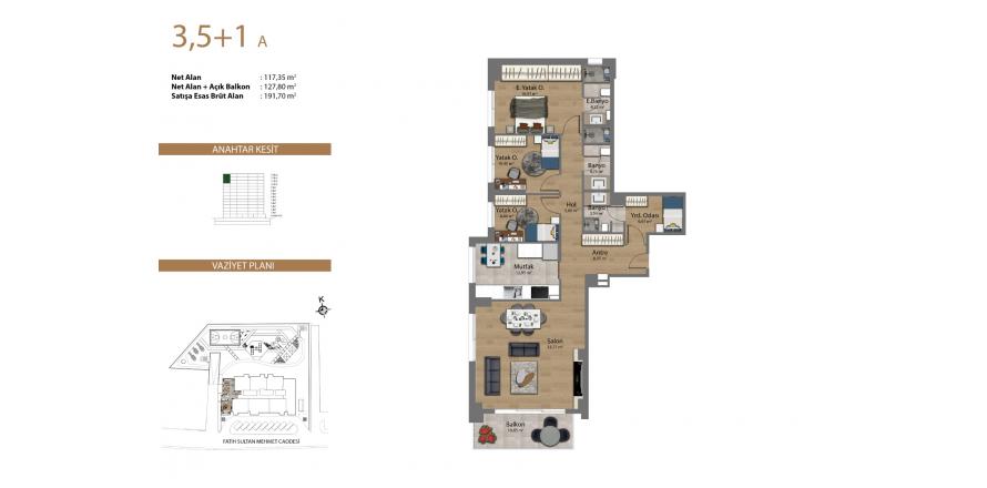 آپارتمان در در Vera Yaşam project Istanbul ، امارات متحده عربی 4 خوابه ، 191.7 متر مربع.  شماره 49958