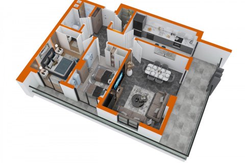 آپارتمان در  Oba ، امارات متحده عربی 2 خوابه ، 92 متر مربع.  شماره 48489 - 7