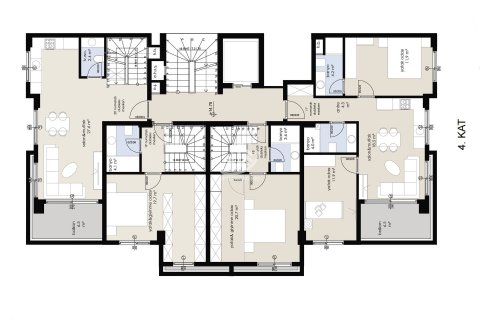 آپارتمان در  Avsallar ، امارات متحده عربی 1 خوابه ، 55 متر مربع.  شماره 49031 - 10
