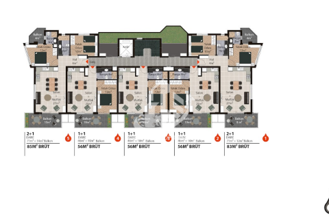 آپارتمان در  Oba ، امارات متحده عربی 4 خوابه ، 191 متر مربع.  شماره 29600 - 11