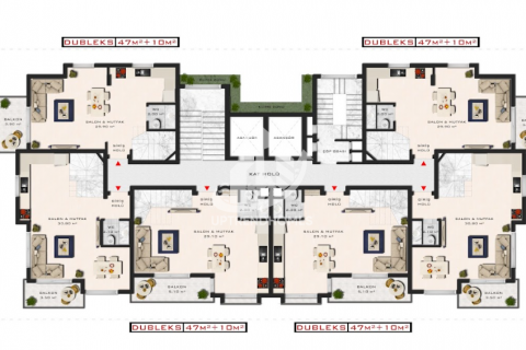 آپارتمان در  Avsallar ، امارات متحده عربی 1 خوابه ، 57 متر مربع.  شماره 39597 - 18