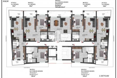 آپارتمان در  Oba ، امارات متحده عربی 1 خوابه ، 50 متر مربع.  شماره 48668 - 27