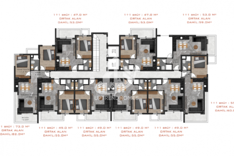 آپارتمان در  Oba ، امارات متحده عربی 1 خوابه ، 47 متر مربع.  شماره 43195 - 26