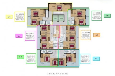 آپارتمان در  Avsallar ، امارات متحده عربی 1 خوابه ، 51 متر مربع.  شماره 42838 - 21